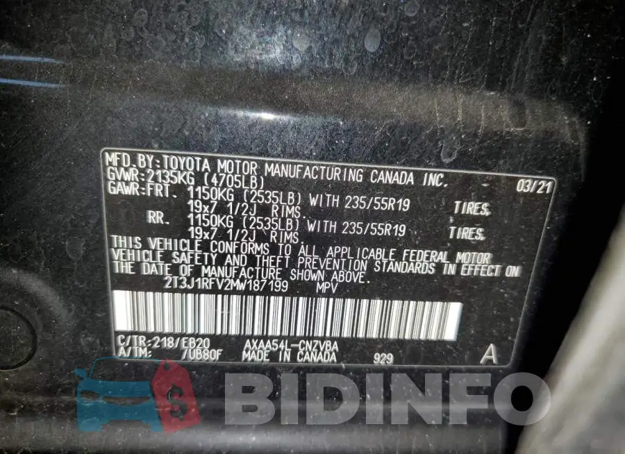 2T3J1RFV2MW187199 Photo# 13
