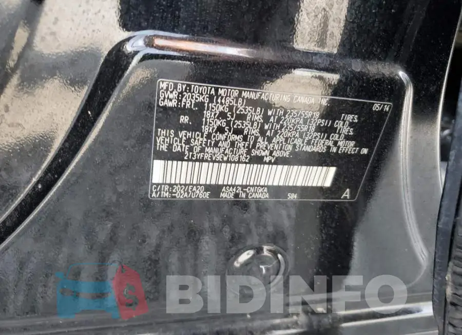 2T3YFREV9EW108162 Photo# 12