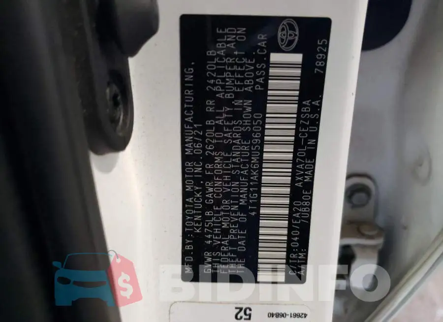 4T1G11AK6MU596050 Photo# 12