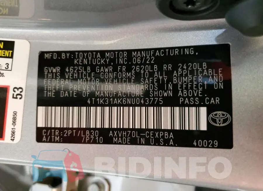4T1K31AK6NU043775 Photo# 12