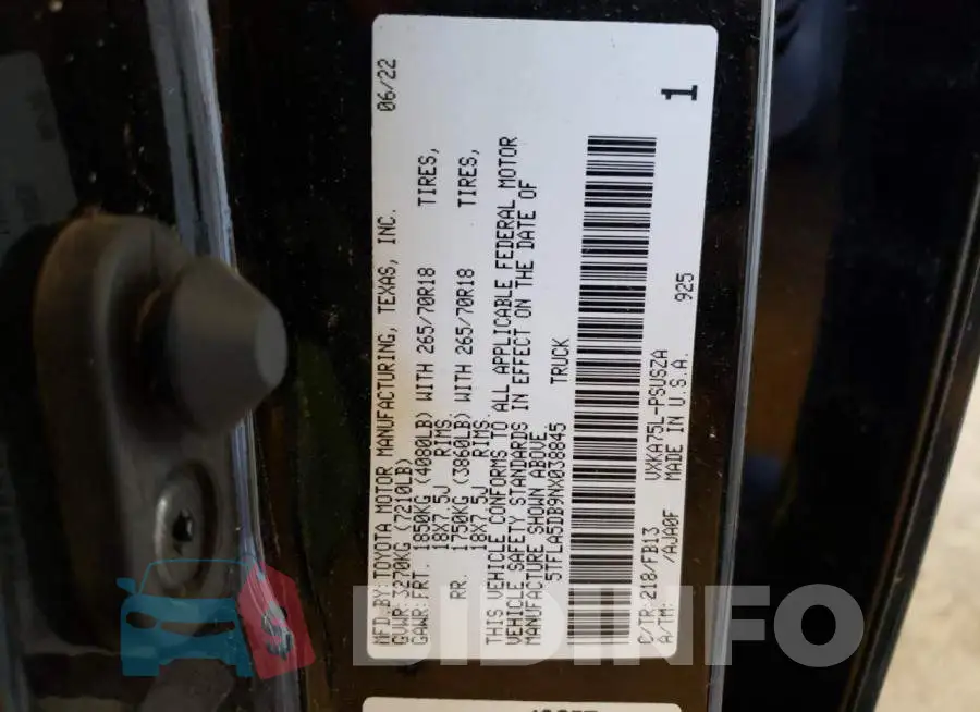 5TFLA5DB9NX038845 Photo# 13