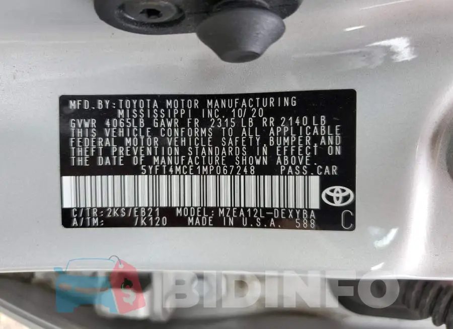5YFT4MCE1MP067248 Photo# 12