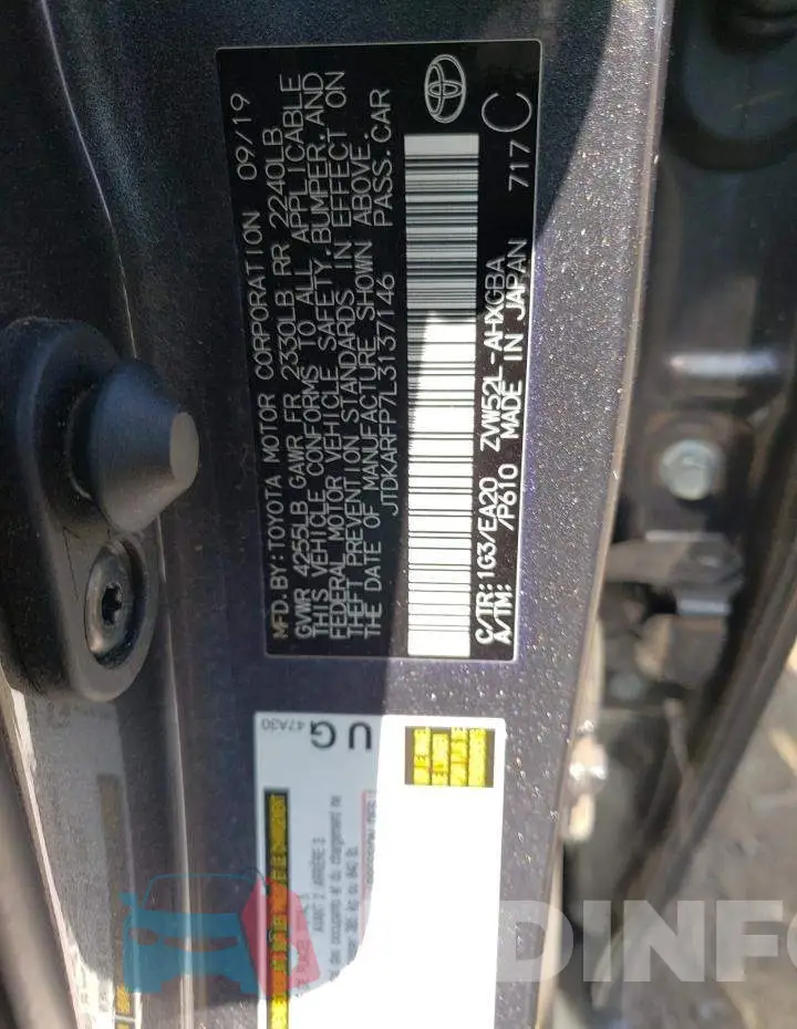 JTDKARFP7L3137146 Photo# 13