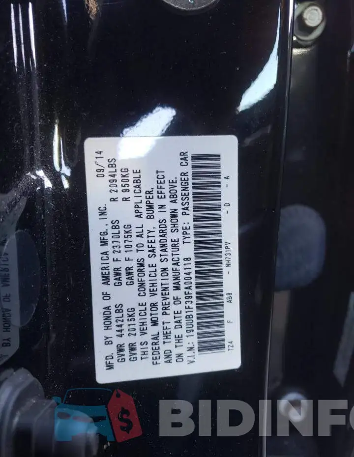 19UUB1F39FA004118 Photo# 12