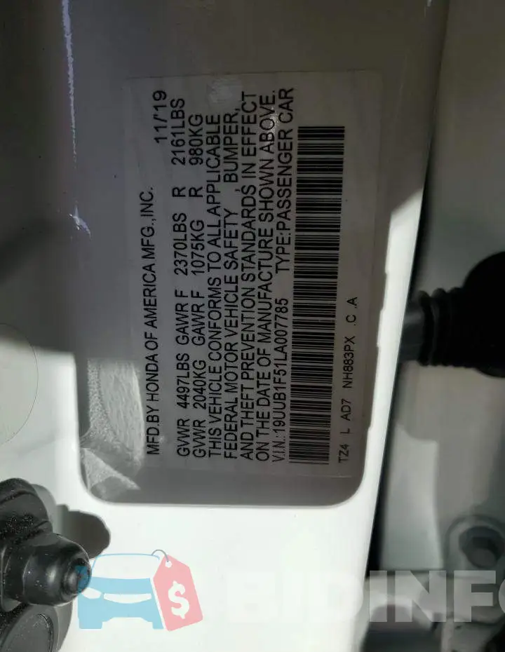 19UUB1F51LA007785 Photo# 12