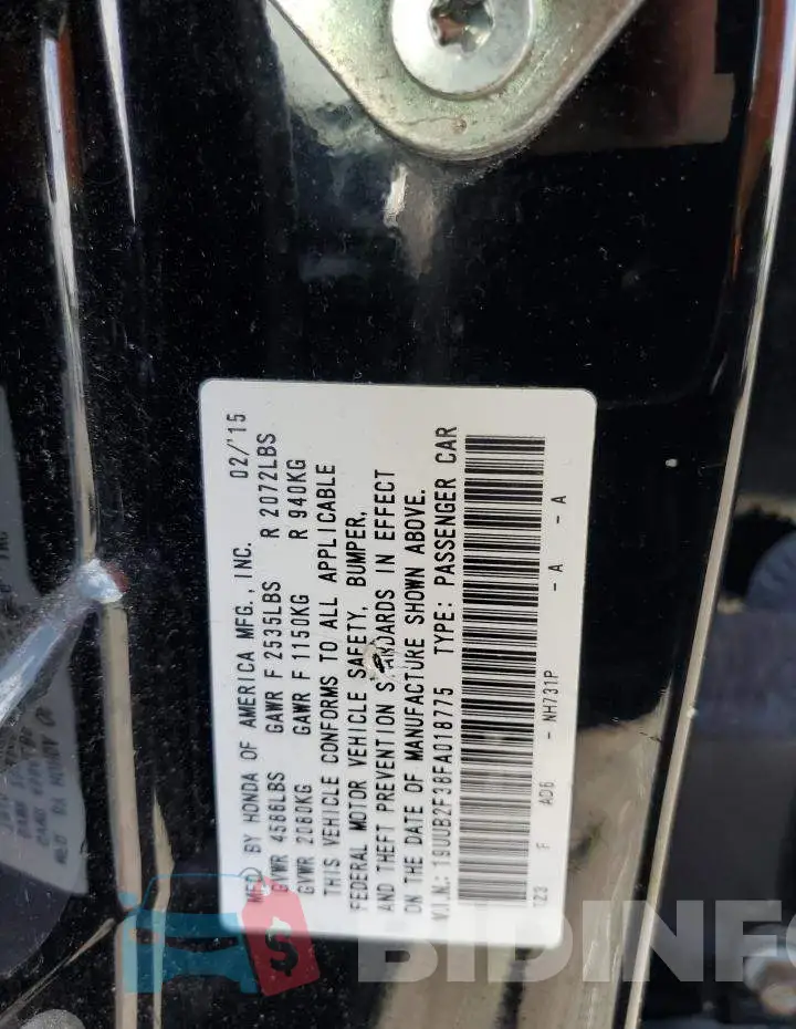 19UUB2F38FA018775 Photo# 12