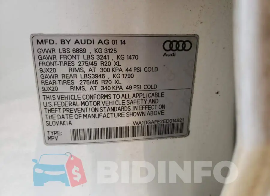 WA1DGAFE2ED014921 Photo# 12