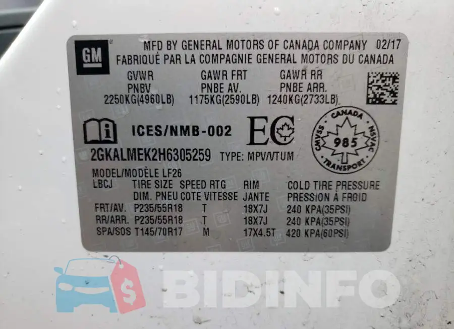 2GKALMEK2H6305259 Photo# 14