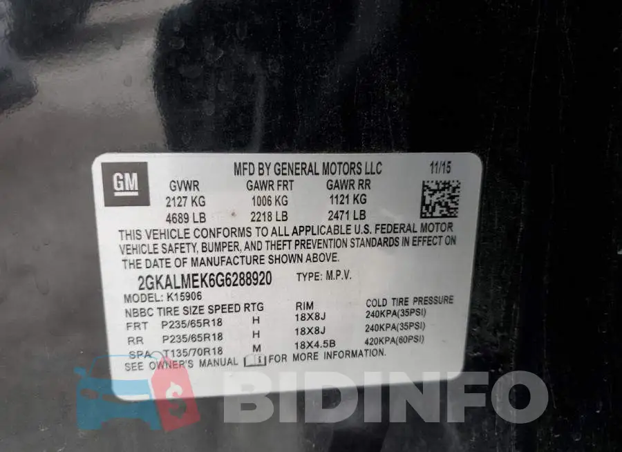 2GKALMEK6G6288920 Photo# 13