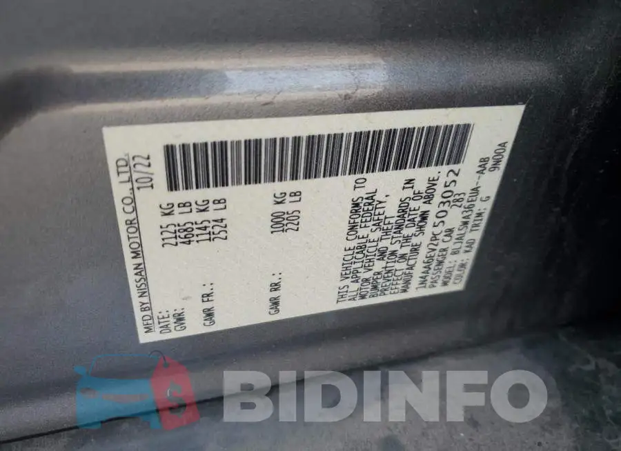 1N4AA6EV2PC503052 Photo# 12