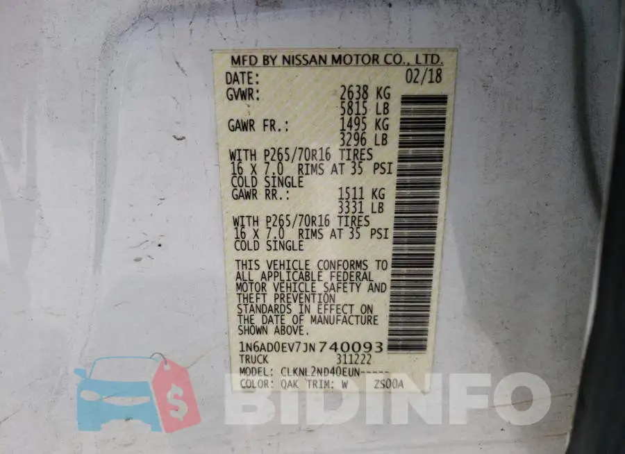 1N6AD0EV7JN740093 Photo# 12