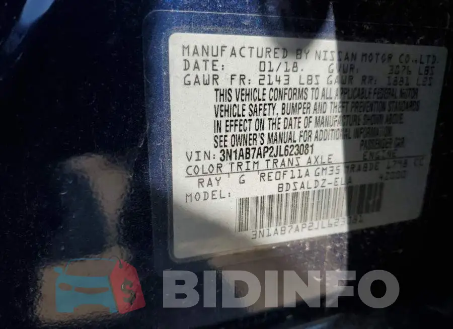 3N1AB7AP2JL623081 Photo# 13