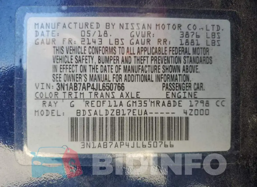 3N1AB7AP4JL650766 Photo# 12