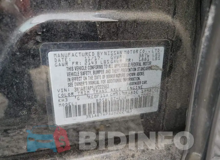 3N1AB7AP5JY222983 Photo# 12