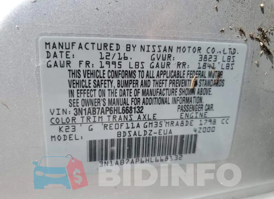 3N1AB7AP6HL668132 Photo# 13