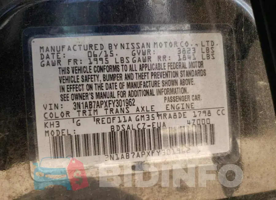 3N1AB7APXFY301962 Photo# 13
