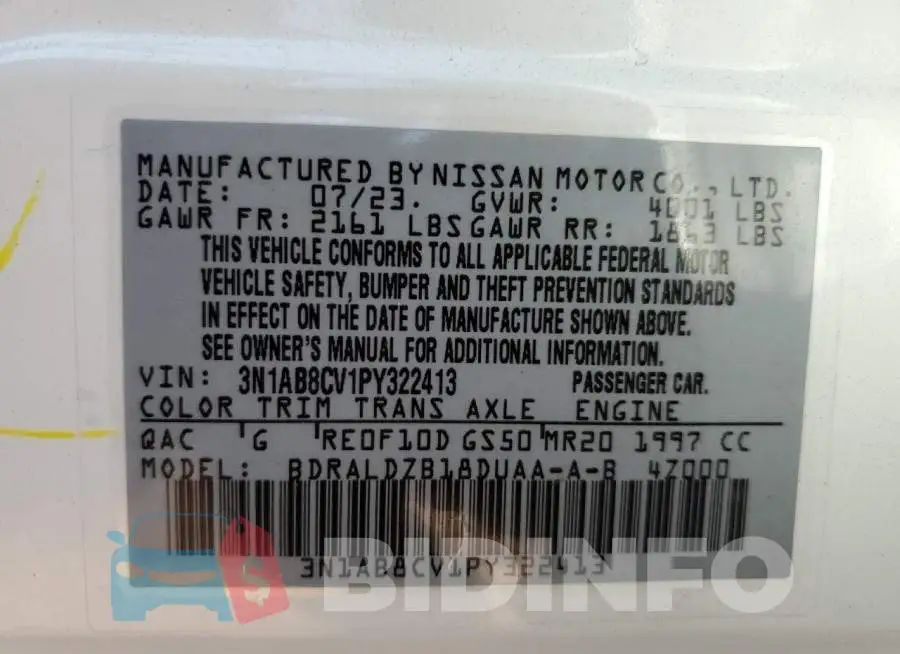 3N1AB8CV1PY322413 Photo# 12