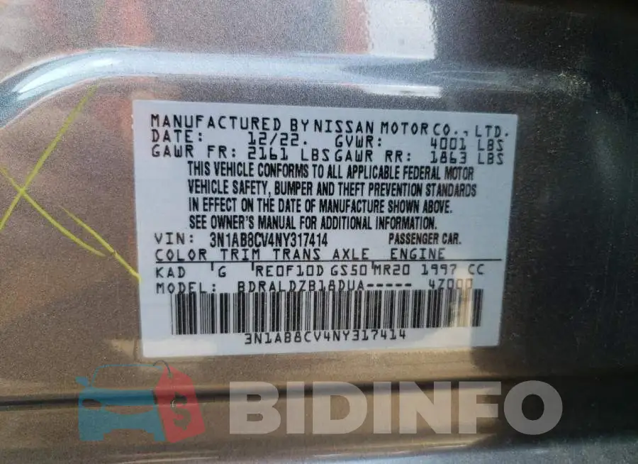 3N1AB8CV4NY317414 Photo# 13