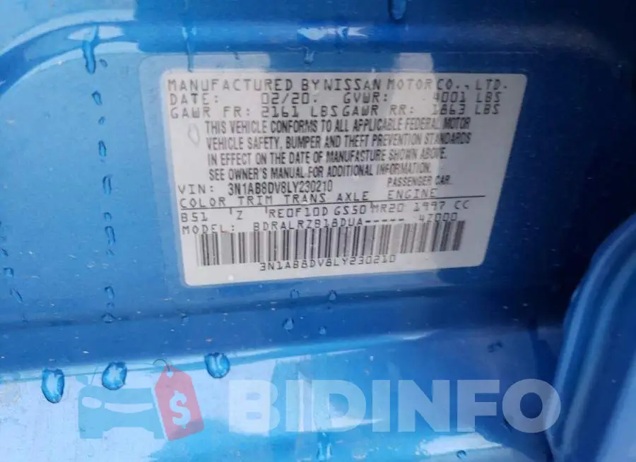 3N1AB8DV8LY230210 Photo# 12