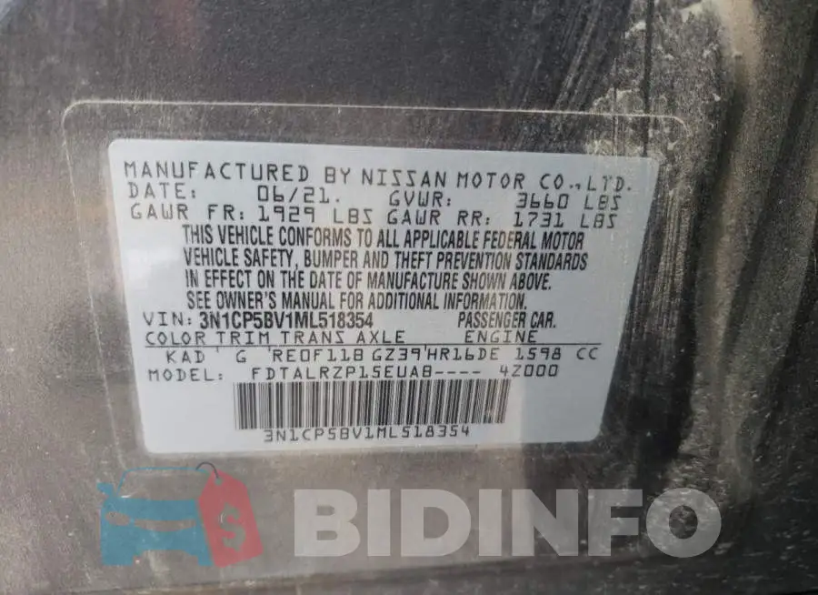 3N1CP5BV1ML518354 Photo# 13