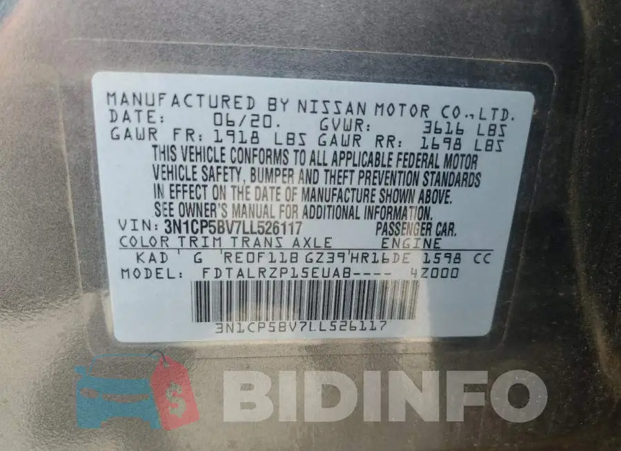 3N1CP5BV7LL526117 Photo# 13