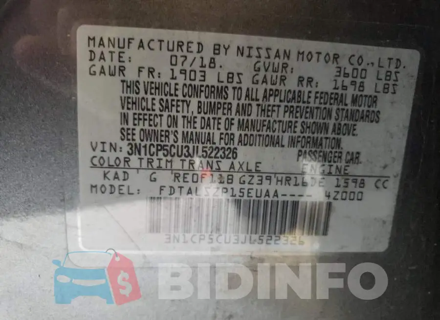 3N1CP5CU3JL522326 Photo# 13