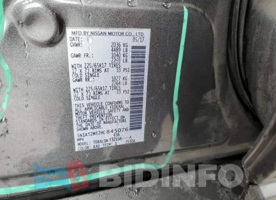 5N1AT2MT2HC845076 Photo# 13