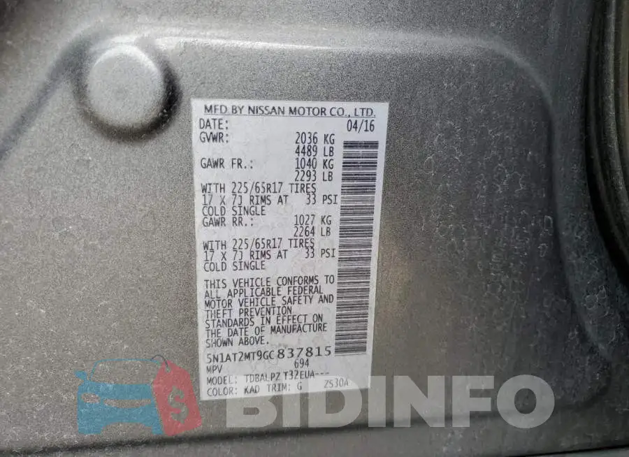 5N1AT2MT9GC837815 Photo# 13