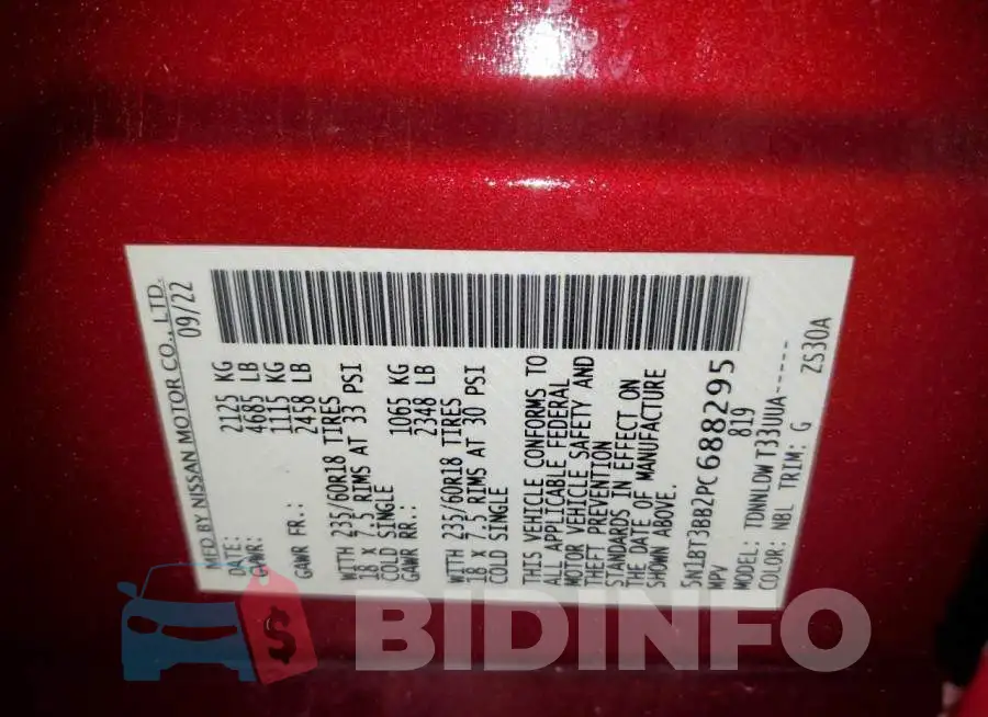 5N1BT3BB2PC688295 Photo# 13
