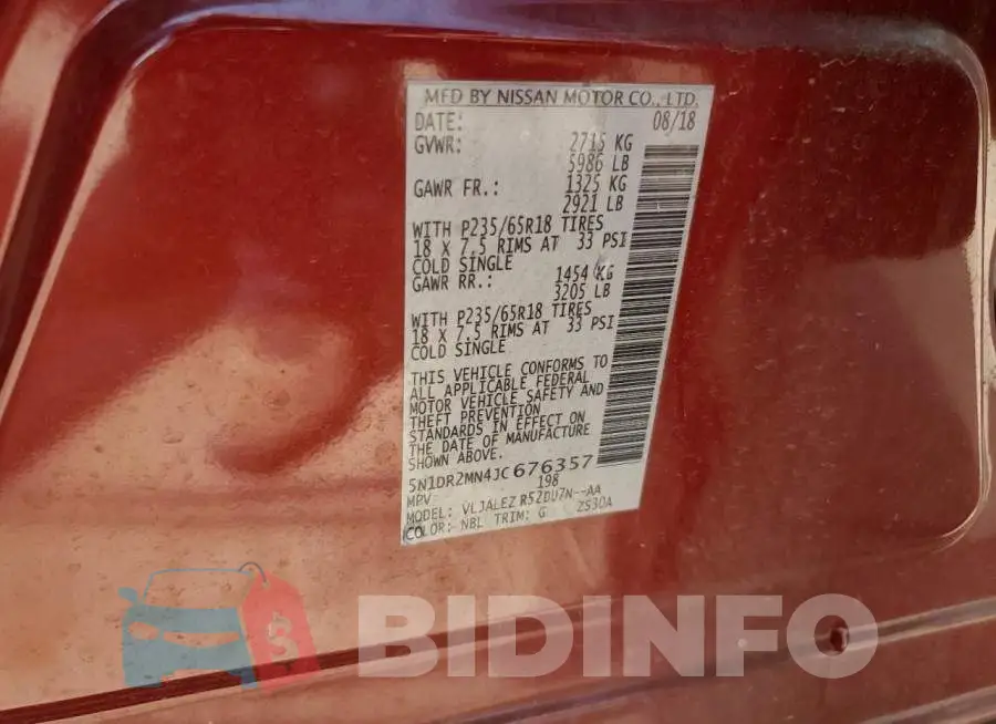 5N1DR2MN4JC676357 Photo# 13