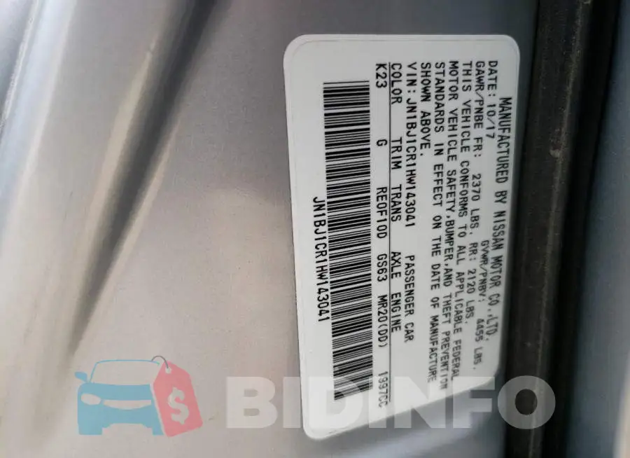 JN1BJ1CR1HW143041 Photo# 12