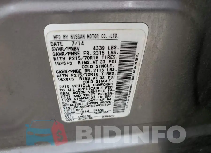 JN8AS5MT2EW623404 Photo# 13