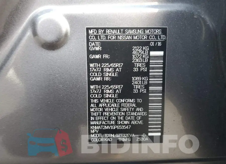 KNMAT2MV1GP653547 Photo# 13
