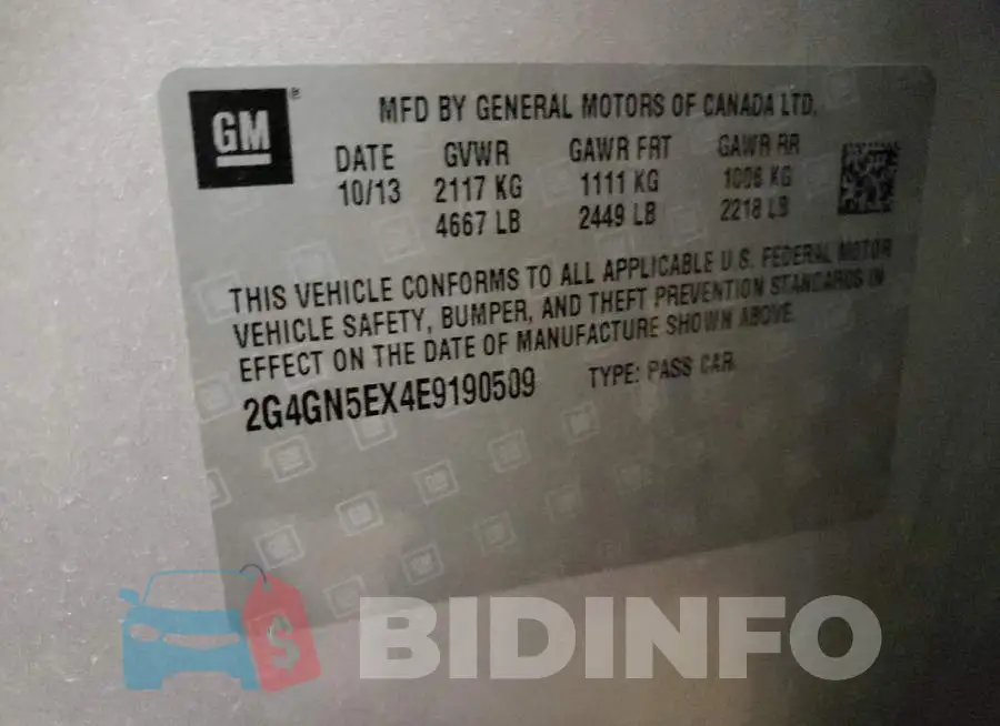 2G4GN5EX4E9190509 Photo# 12