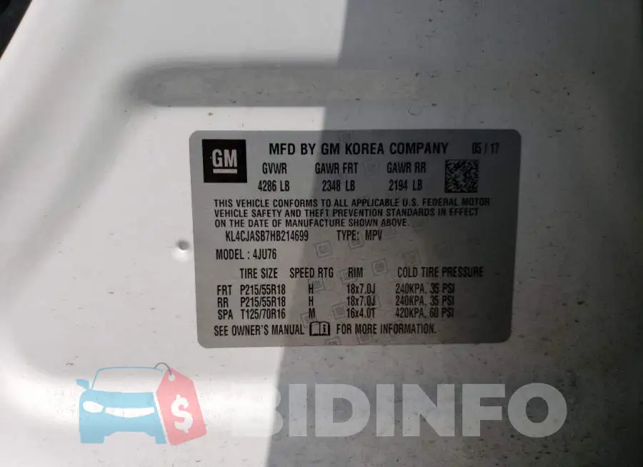 KL4CJASB7HB214699 Photo# 13
