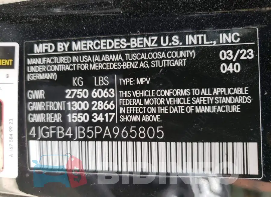 4JGFB4JB5PA965805 Photo# 14