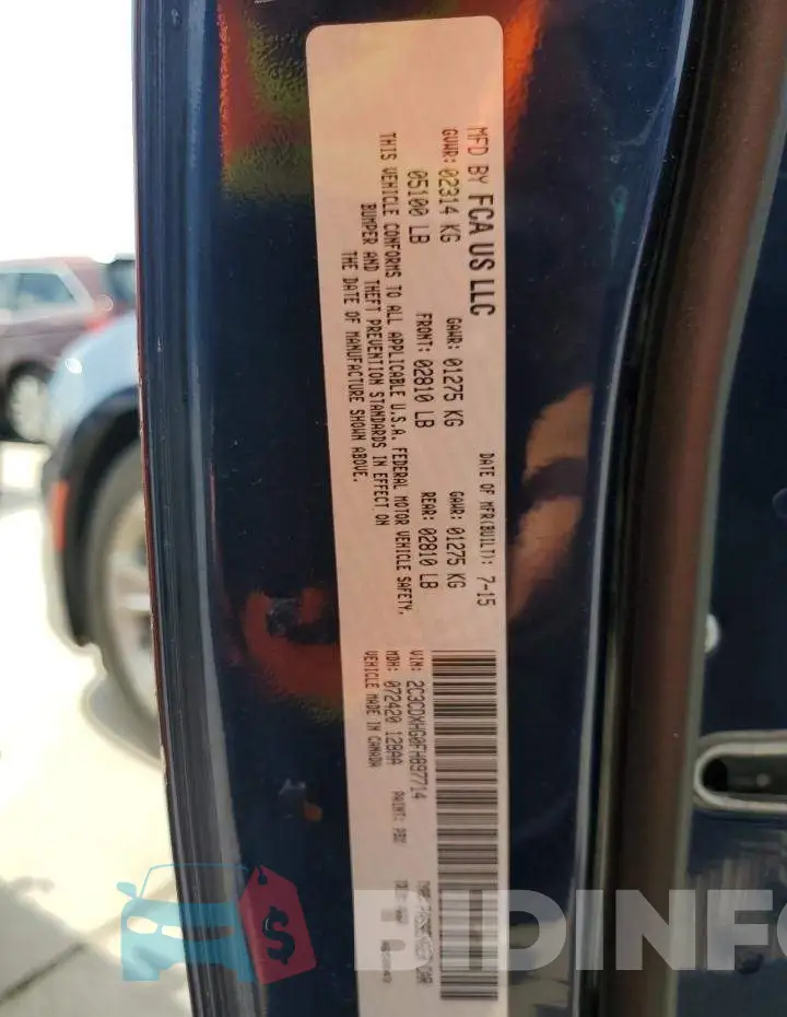 2C3CDXHG0FH897714 Photo# 12
