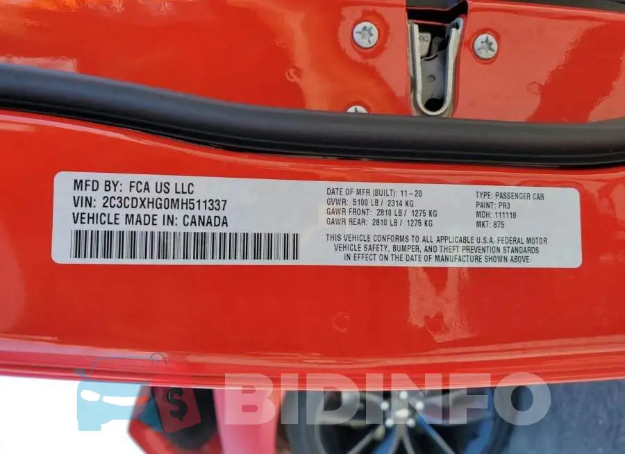 2C3CDXHG0MH511337 Photo# 13