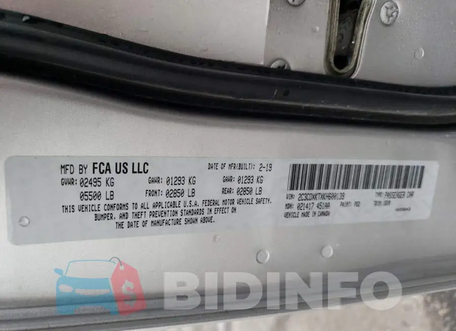 2C3CDXKTXKH600139 Photo# 12