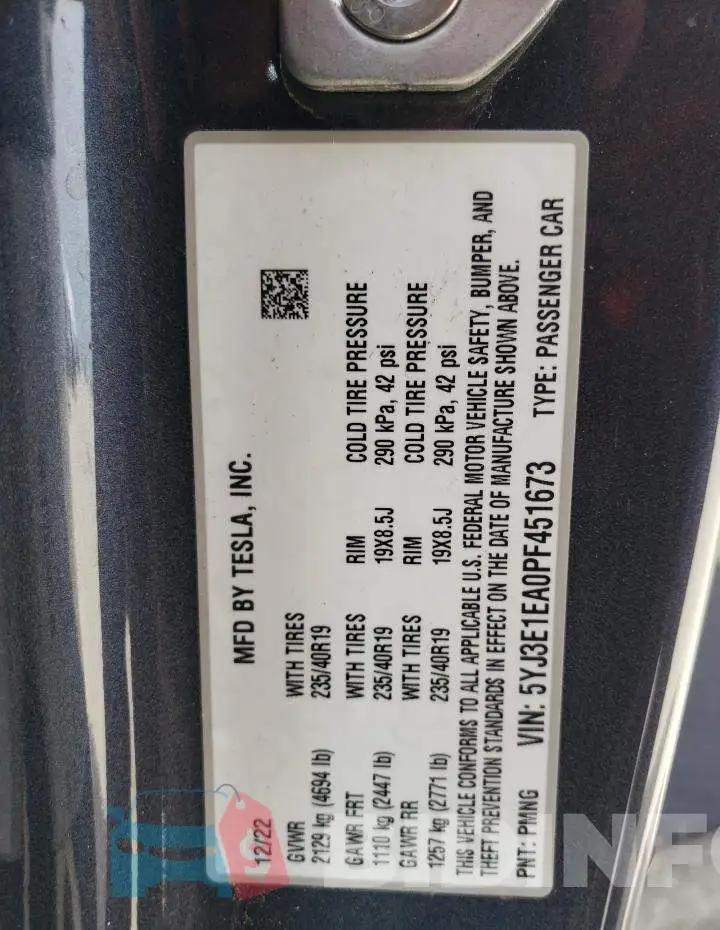 5YJ3E1EA0PF451673 Photo# 13