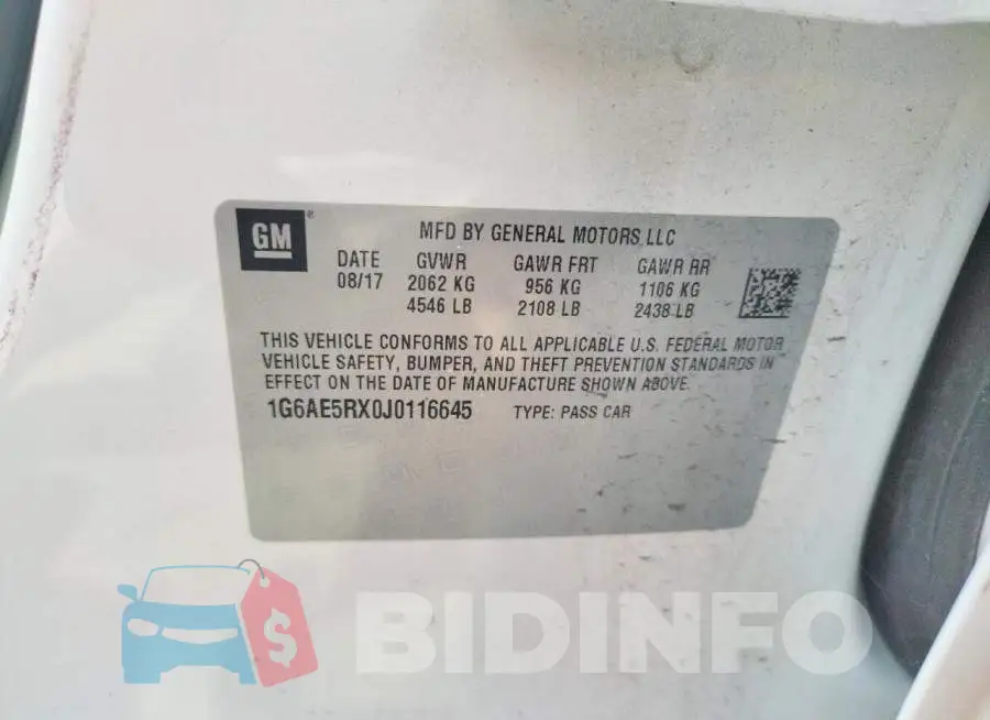 1G6AE5RX0J0116645 Photo# 12