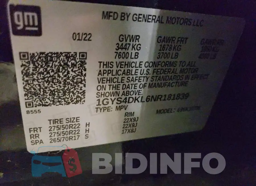 1GYS4DKL6NR181839 Photo# 13