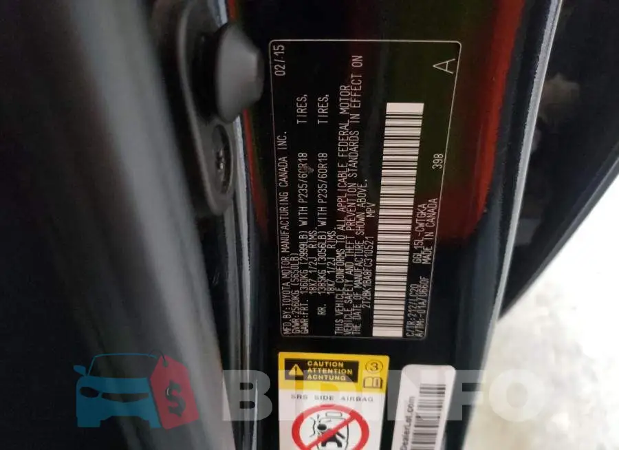 2T2BK1BA8FC310521 Photo# 13