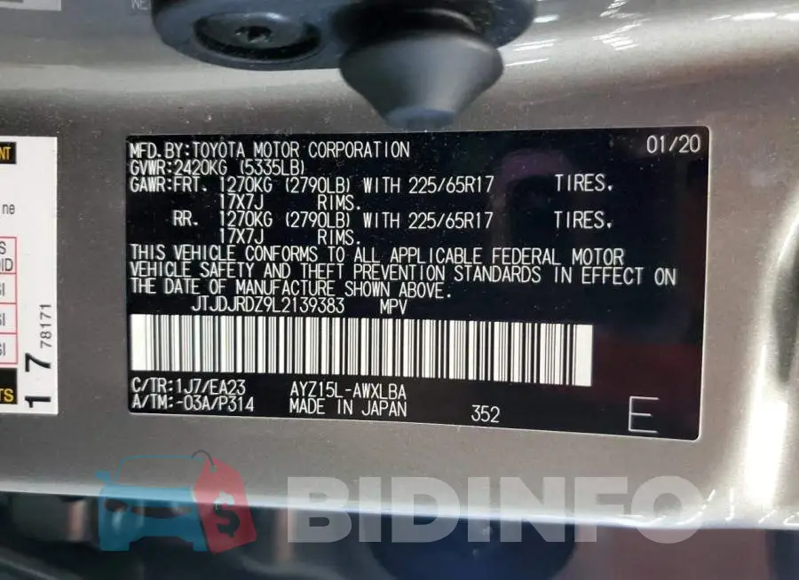 JTJDJRDZ9L2139383 Photo# 14