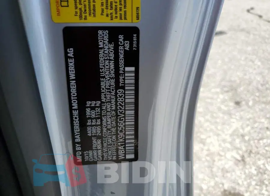 WBA1K9C56GV322839 Photo# 12
