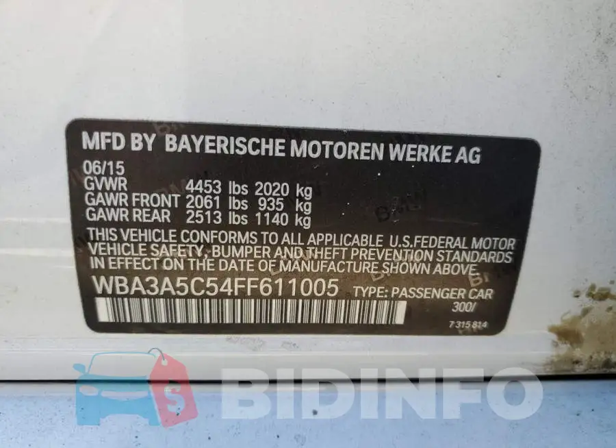 WBA3A5C54FF611005 Photo# 12