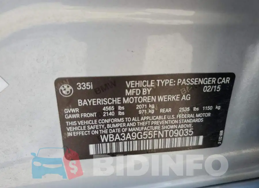 WBA3A9G55FNT09035 Photo# 13