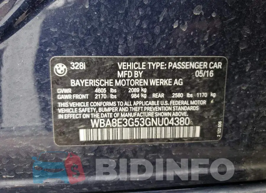 WBA8E3G53GNU04380 Photo# 12