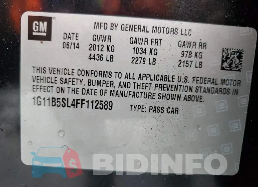 1G11B5SL4FF112589 Photo# 13