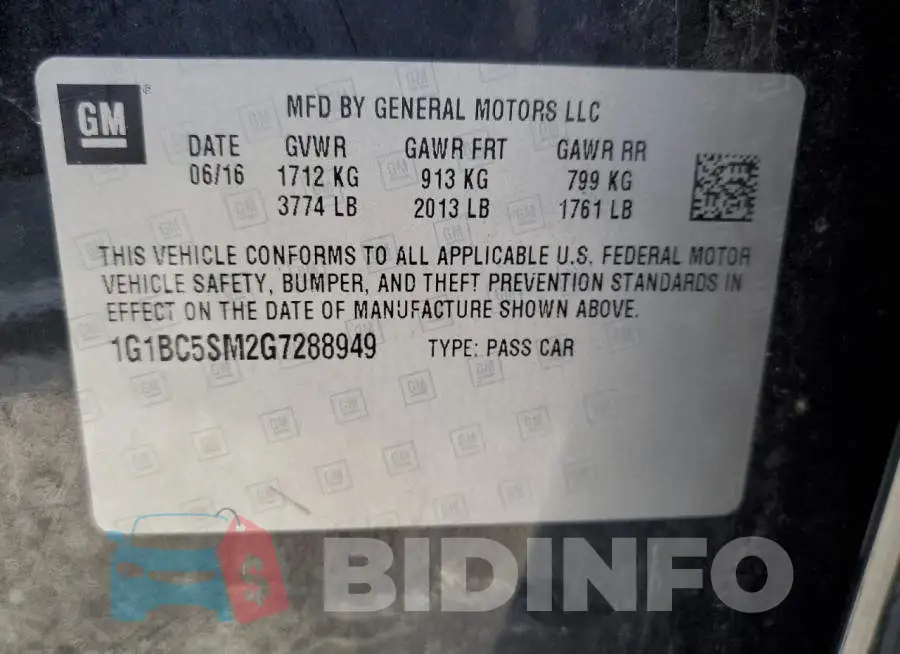 1G1BC5SM2G7288949 Photo# 12